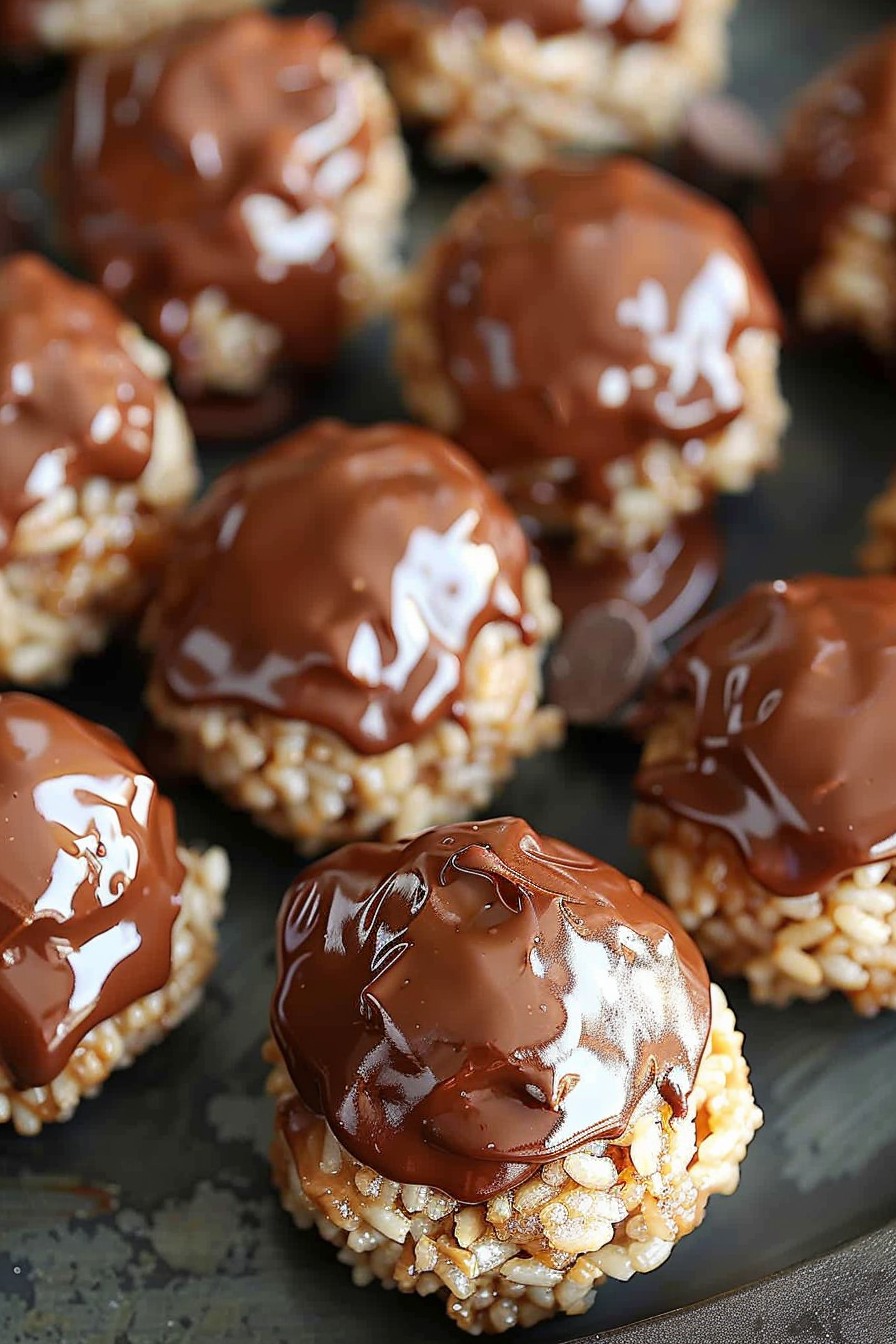 Chocolate Peanut Butter Rice Crispy Balls Recipe